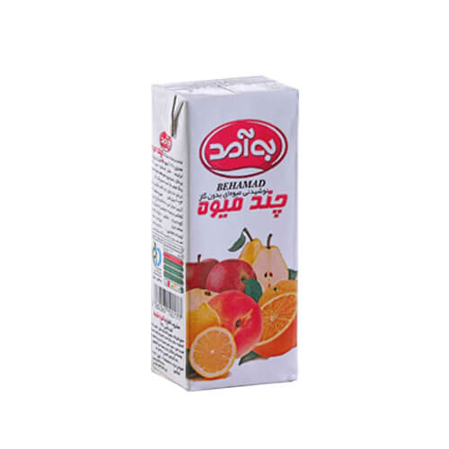 آبمیوه تتراپک 200cc به آمد با طعم چندمیوه 36عددی
