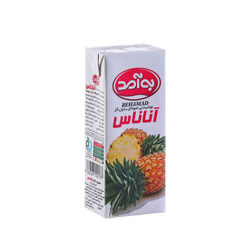 آبمیوه تتراپک 200cc به آمد با طعم آناناس 36عددی